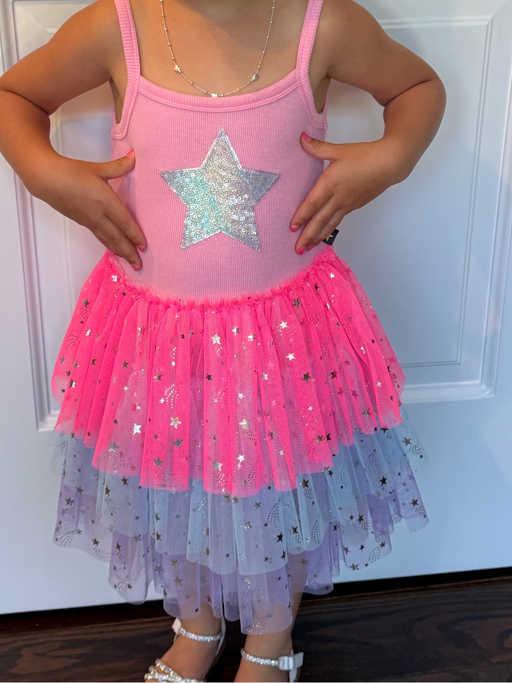 Pink Star Tutu Dress for Kids - Sparkle
